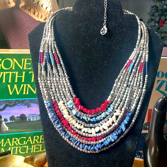 Erica Lyons multi layer boho collar necklace. - Picture 1 of 5